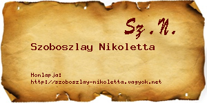 Szoboszlay Nikoletta névjegykártya