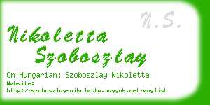 nikoletta szoboszlay business card